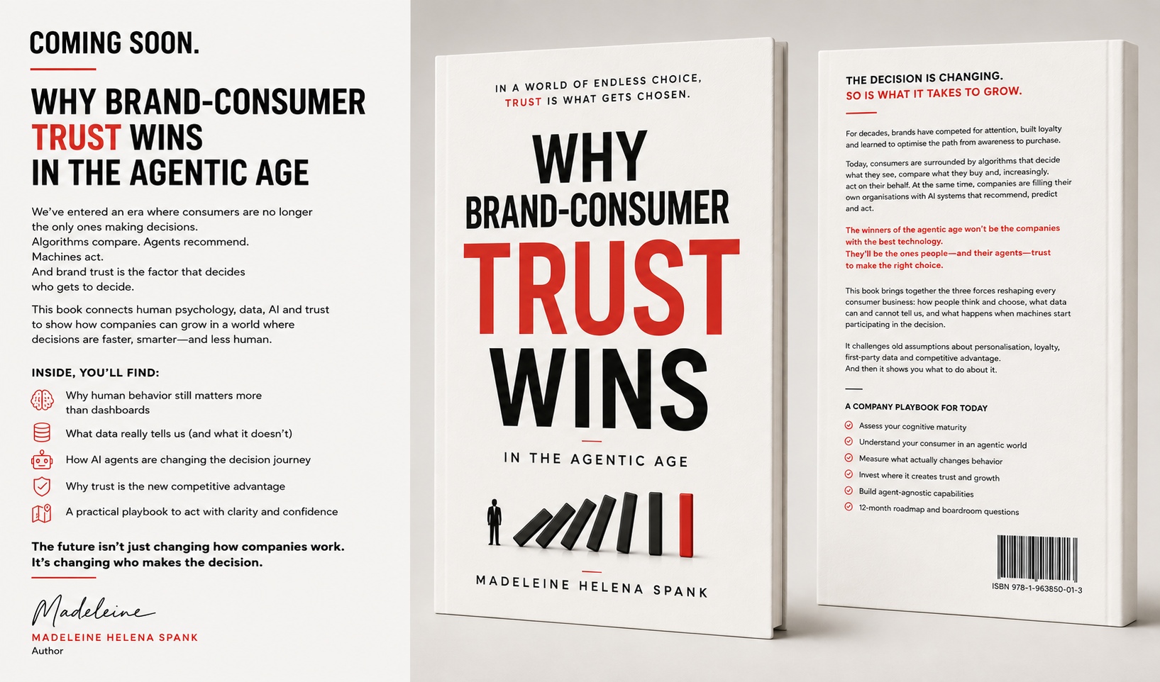 Front and back book cover of Why Brand-Consumer Trust Wins in the Agentic Age